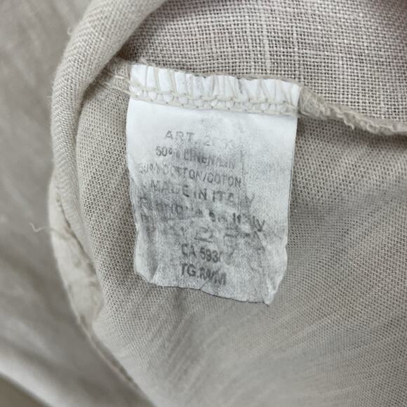 Angela Mara SZ L/XL Midi Asymmetrical Dress Cotton Linen Blend Minimalist Cream - Picture 6 of 6